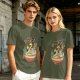 Olive T-Shirt with Kawaii Ramen Monster Bowl Graphic
