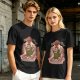 Olive T-shirt with parody monster anime graphic print