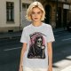 Olive T-Shirt Featuring Grim Reaper Holding Coffee and Scythe