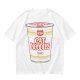 Olive T-shirt with Cat Noodles Cup Print
