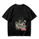 Olive T-Shirt With Raccoon Eating Pizza Trash Print Design