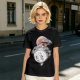 Olive T-shirt with Totoro and Friends Watercolor Print
