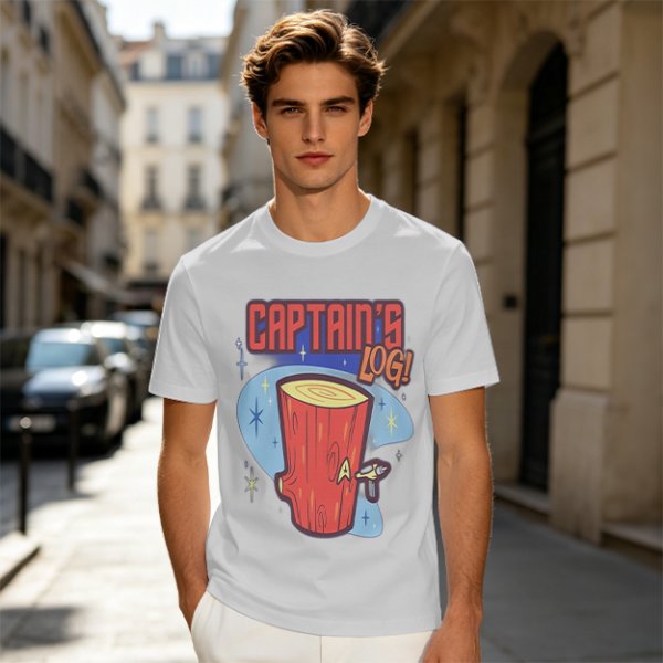 Captain's Log Star Trek Themed Graphic T-Shirt Design