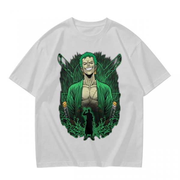 One Piece Roronoa Zoro Graphic Print Olive T-Shirt