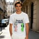Olive T-shirt with Unicorn and Alien Holding 'Humans Are A Virus' Sign
