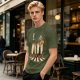 Olive T-Shirt With Walking Burritos Abbey Road Style Graphic