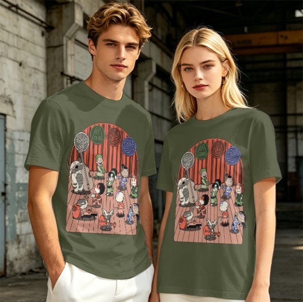 Avatar The Last Airbender Chibi Characters Band Graphic T-Shirt