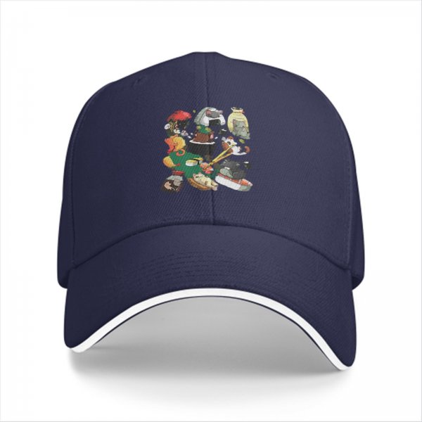 Black Baseball Cap With Cute Cats Cooking Food Graphic