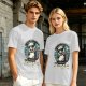 Olive graphic tee with sarcastic hungry opossum in sunglasses