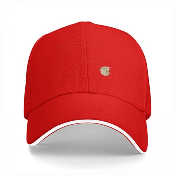 Black Baseball Cap With Stacked Coffee Cups Graphic