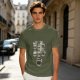 Olive Green T-Shirt With Cute Cartoon Coffee Cups Graphic