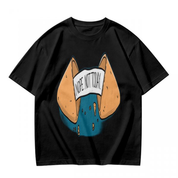 Olive T-Shirt With Funny Fortune Cookie 'Nope Not Today' Print