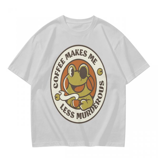 Coffee Makes Me Less Murderous Frog Graphic T-Shirt