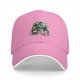 Black Baseball Cap With Whimsical Colorful Artwork Print