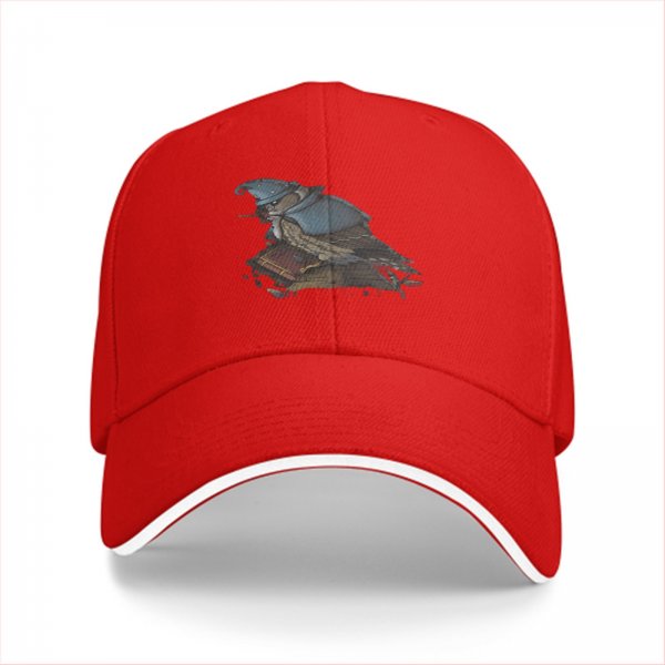 Black Baseball Cap With Wizard Owl Art Print