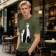 Olive T-Shirt With Panda Balancing Ramen Bowl Print