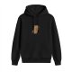 Black Hoodie With Cute Capybara Wearing Glasses Graphic