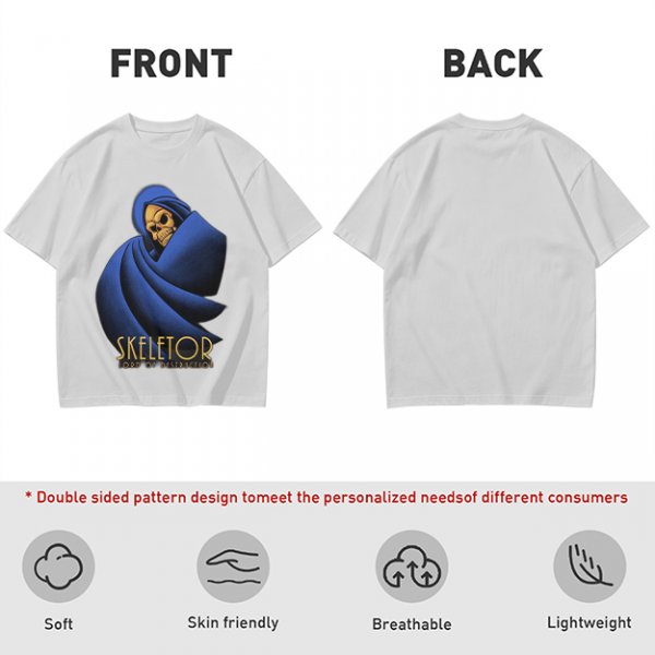Olive T-Shirt Featuring Skeletor Lord of Destruction Graphic