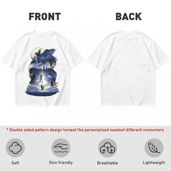 Olive T-Shirt With Magical Fantasy Creature Silhouette Art Print