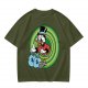 Olive T-Shirt Featuring Scrooge McDuck with Money Bags and Coins