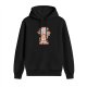 Black hoodie with cute anime reindeer doctor graphic and love medicine text