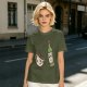 Olive T-Shirt With Cartoon Coffee Mug And Wine Bottle Print