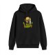Black Hoodie With Halloween Ghosts Grim Reaper Pumpkin Print