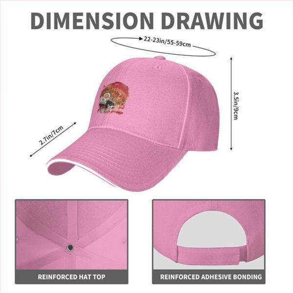 Black Baseball Cap With Ramen Skull Graphic Print