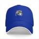 Black Baseball Cap With Abstract Feather And Red Accent Print