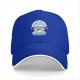 Black baseball cap with polar bear lifting barbell graphic