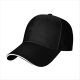 Black Baseball Cap with White Trim Brim
