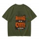 Olive t-shirt with 'Mornings are for coffee & contemplation' print