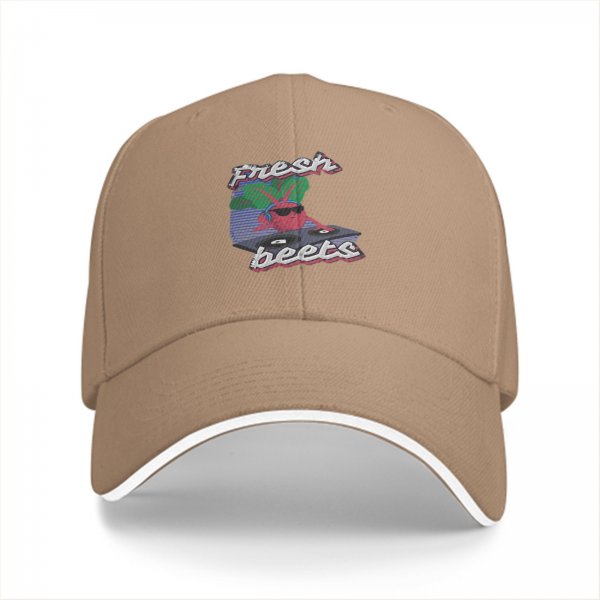 Black baseball cap with Fresh Beets turntable graphic