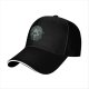 Black baseball cap with mystical occult graphic print