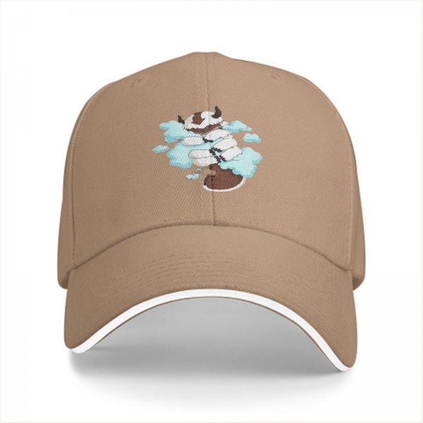 Black Baseball Cap With Appa From Avatar The Last Airbender Cloud Print
