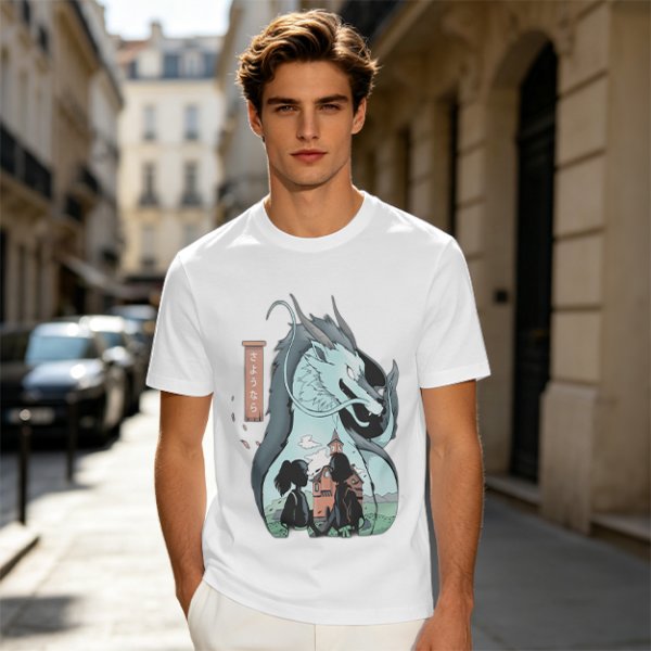 Anime Dragon and Girl Graphic Tee for Fantasy Fans