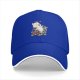 Black Baseball Cap With Cute Fantasy Creature And Floral Print