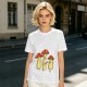 Olive T-Shirt with Singing Mushroom Band Graphic