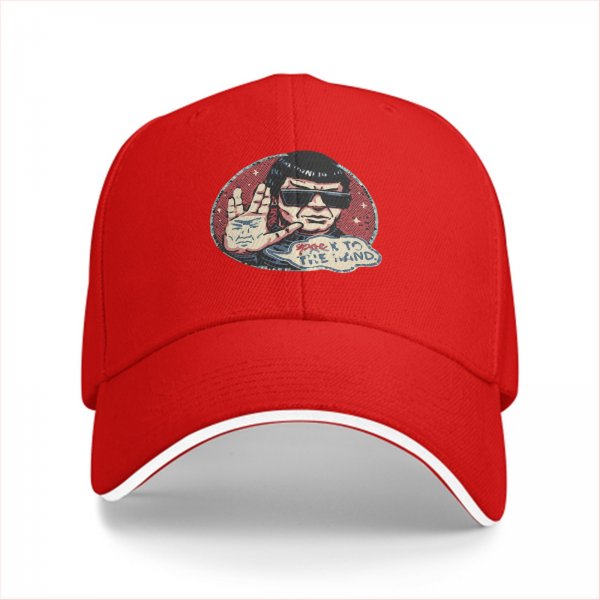 Black baseball cap with Spock graphic and 'Spock to the Wind' print