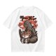 Olive T-shirt with Godzilla eating ramen graphic