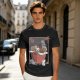 Olive t-shirt with playful kittens in takeout noodle box graphic