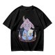 Oversized T-Shirt With Sleepy Baphomet Goat In Pajamas Print