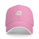 Black Baseball Cap With Cute Angry White Creature Graphic