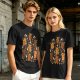 Olive T-Shirt With Cute Gingerbread Animal Christmas Print