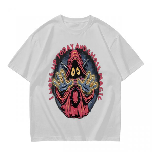 Olive T-Shirt With Wizard Artwork And 'I Woke Up Today And Chose Magic' Text