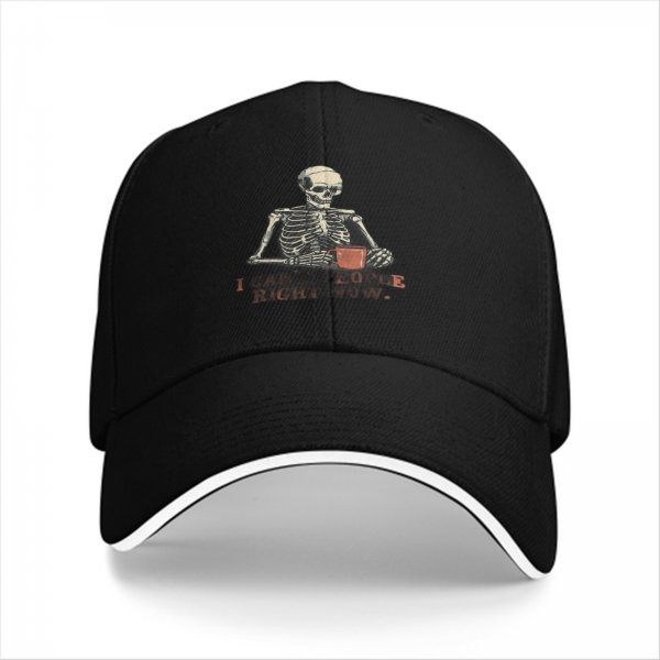 Skeleton Holding Coffee Cap I Can't People Right Now