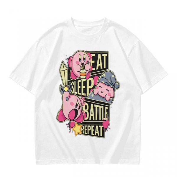 Eat Sleep Battle Repeat Kirby Graphic T-Shirt