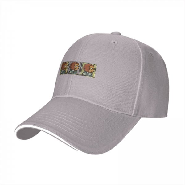 Black baseball cap with three panel monkey character print