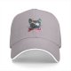 Black Baseball Cap With Cat Silhouette Cherry Blossom Landscape Art