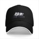 Black baseball cap with cute lying panda and 'NOTHING' print